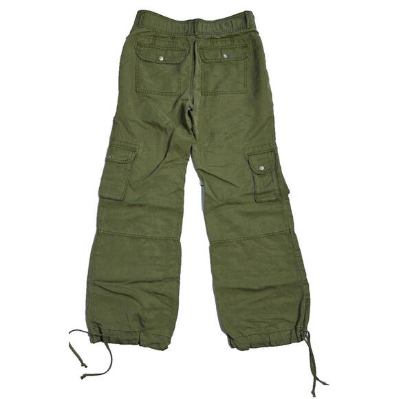Anthropologie Linen Blend Cargo Utility Jogger Pants Womens 2 Boho Green NWOT - Picture 2 of 7